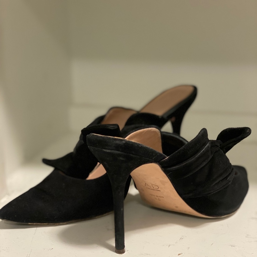 A.D and daughters bow black suede heels